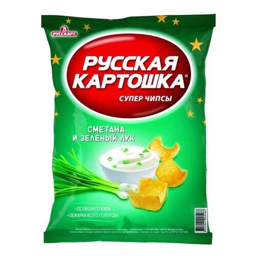 Чипсы Русская картошка Сметана и зеленый лук 50г в Дикси