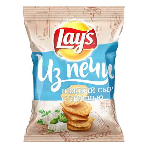 Картофельные чипсы Lay's из печи сливочный сыр с зеленью 85 г в Дикси