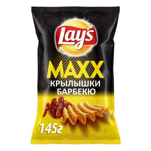 Картофельные чипсы Lay's maxx куриные крылышки барбекю 145 г в Дикси