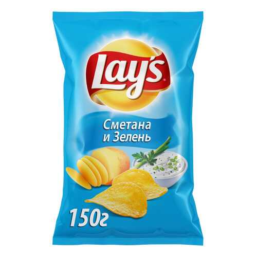 Картофельные чипсы Lay's сметана и зелень 150 г в Дикси