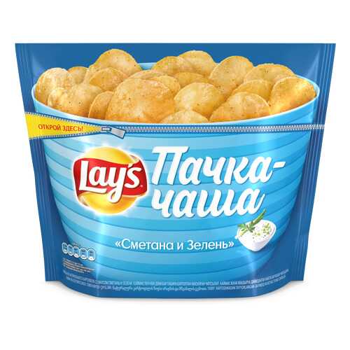 Картофельные чипсы Lay's сметана и зелень 240 г в Дикси
