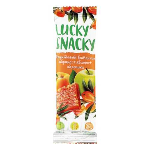 Батончик фруктовый Lucky Snacky с абрикосом яблоком и облепихой в Дикси