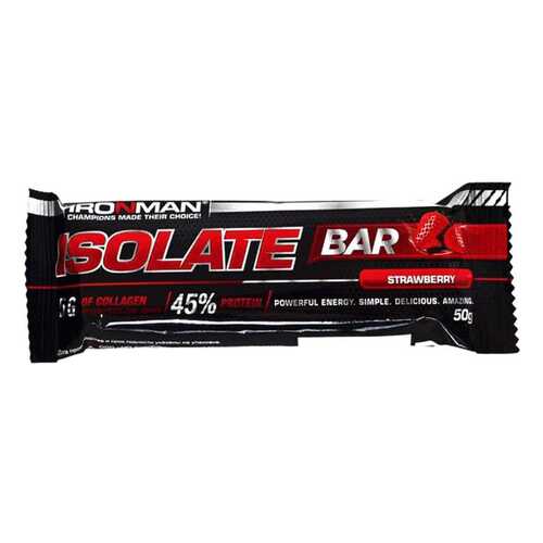 Батончик глазированный Ironman isolate bar клубника 45 г в Дикси