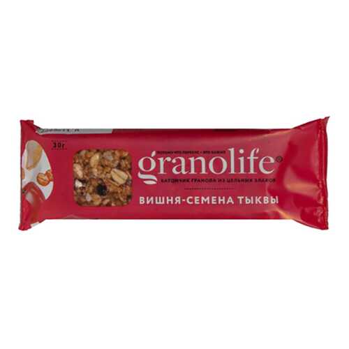 Батончик-гранола Granolife вишня семена тыквы в Дикси