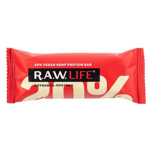 Батончик орехово-фруктовый R.A.W. LIFE клубника-протеин 47 г в Дикси