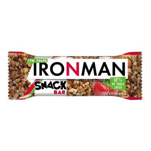 Батончик Snack Bar Ironman клубника и темная глазурь без сахара 40 г в Дикси