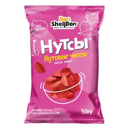 Чипсы Don Shelldon Нутсы нутовые со вкусом свеклы и кунжута 50 г в Дикси