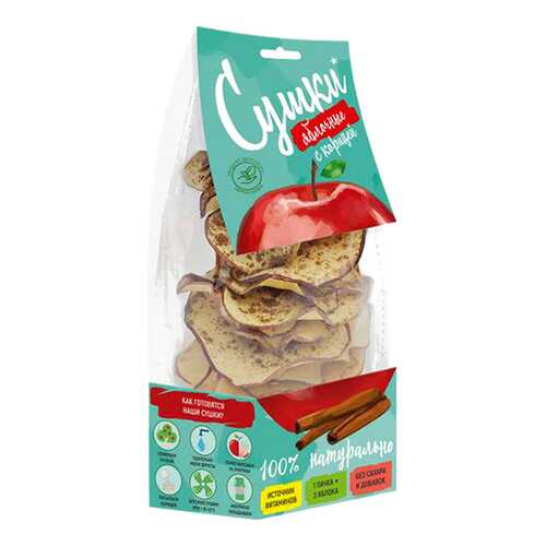 Чипсы фруктовые Биопродукты сушки яблочные с корицей 30 г в Дикси