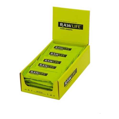 Орехово-фруктовый батончик R.A.W. LIFE «Лайм-Имбирь» (20 шт. в уп.) в Дикси