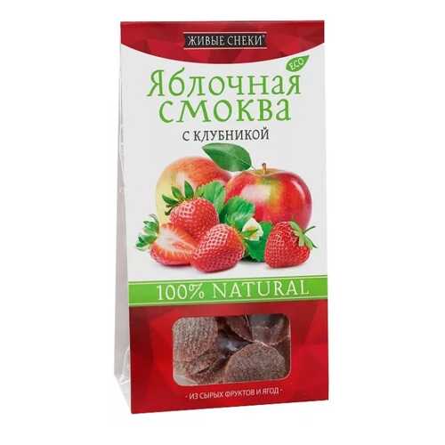 Смоква Живые снеки яблочная с клубникой 60 г в Дикси