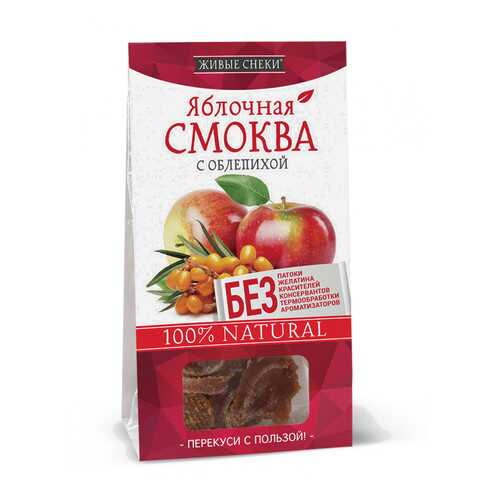 Яблочная смоква Живые снеки с облепихой 4*60 г в Дикси