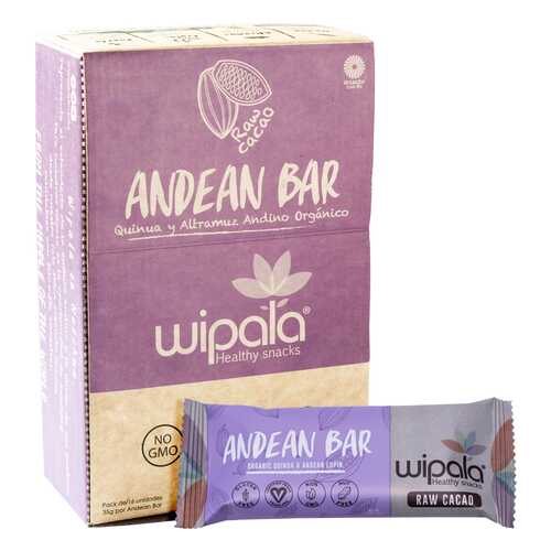 Злаковые батончики Wipala Snacks какао-киноа 16 шт по 35 г в Дикси
