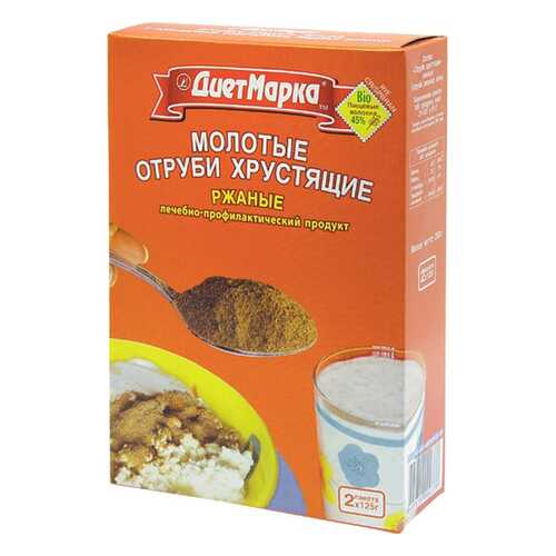 Отруби хрустящие ДиетМарка ржаные молотые 250 г в Дикси