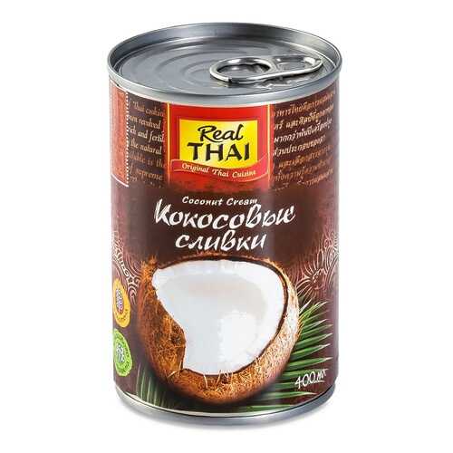 Сливки кокосовые Real Thai 400мл ж/б Таиланд в Дикси