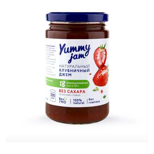 Джем Yummy jam клубничный без сахара 350 г в Дикси