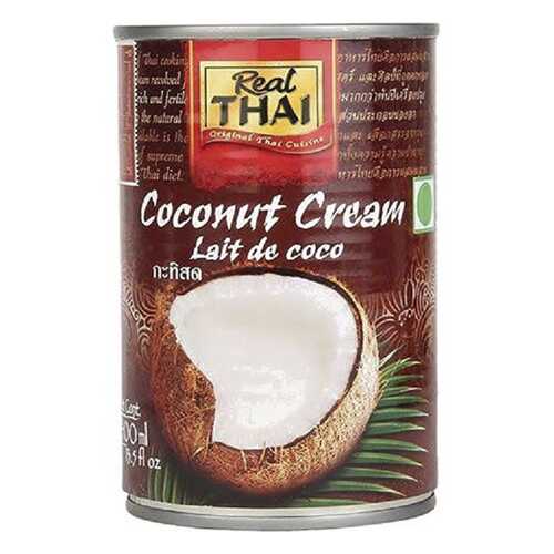 Кокосовые сливки Real Thai 95% мякоти жирность 20-22% ж/б 400 мл в Дикси