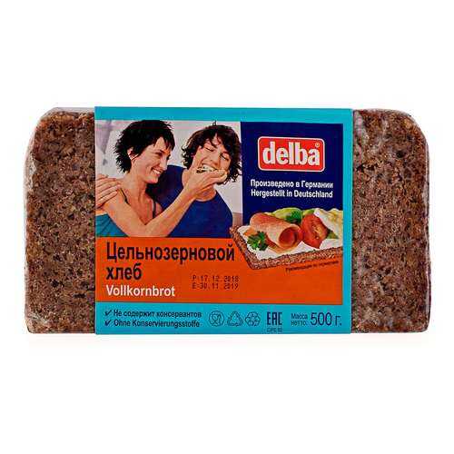 Хлеб Delba цельнозерновой, длинный брикет, 500 гр. в Дикси