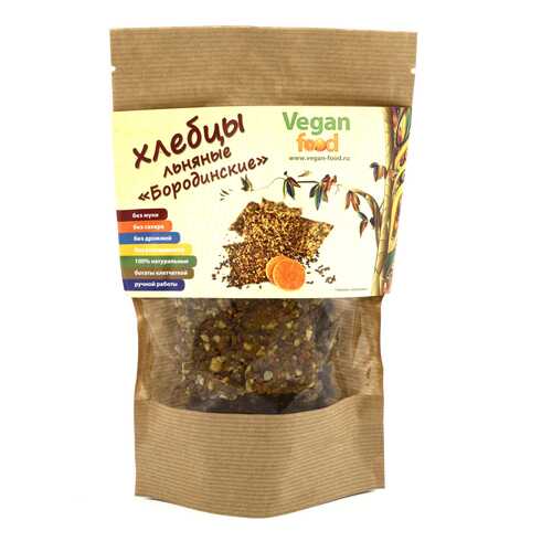 Хлебцы льняные Vegan-food бородинские 100 г в Дикси