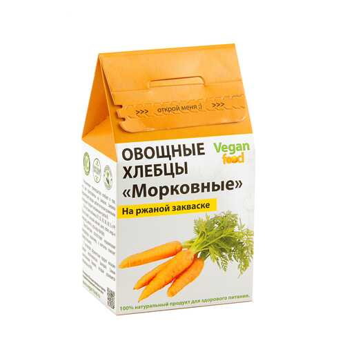 Хлебцы овощные Vegan-food на закваске морковные 100 г в Дикси