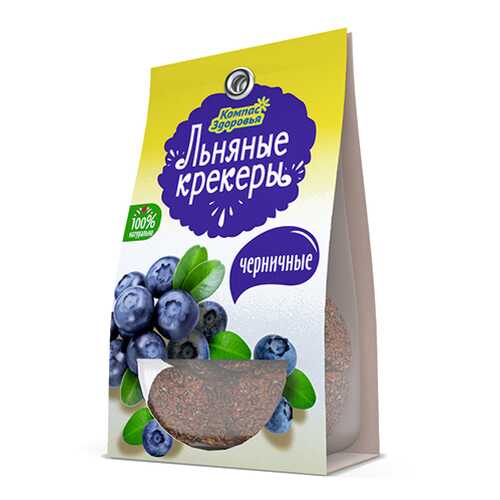 Крекеры льняные с черникой Компас здоровья 50 г в Дикси