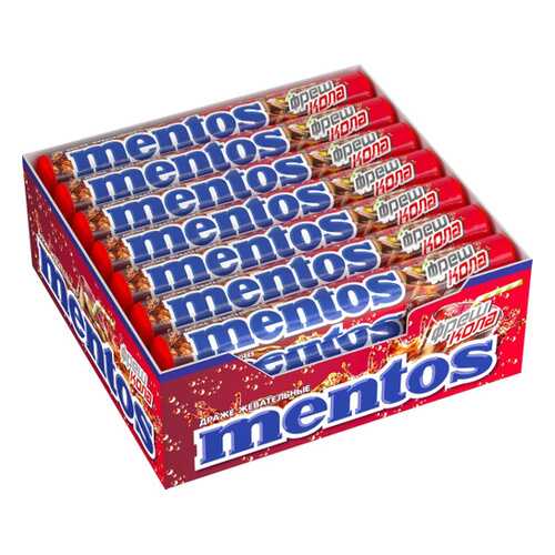 Драже Mentos cola жевательное 21*37 г в Дикси