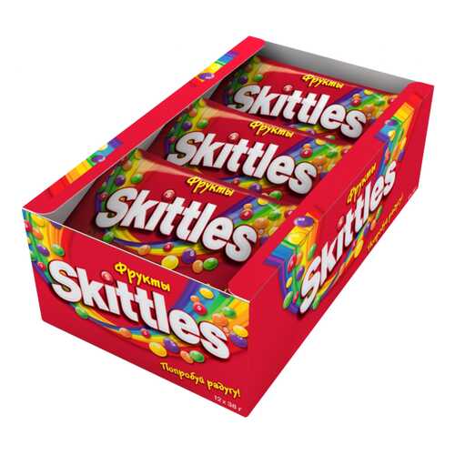 Драже Skittles фрукты 38 г 12 штук в Дикси