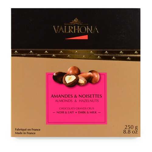Драже Valrhona Ассорти из фундука и миндаля в молочном и горьком шоколаде, 250г Франция в Дикси