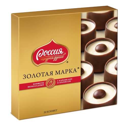 Конфеты шоколадные Золотая Марка с карамелью и арахисом 184 г в Дикси