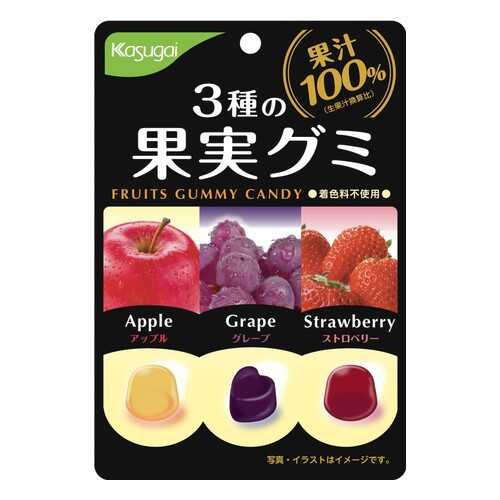 Мармелад Kasugai ассорти Juicy Gummy из 100 % натурального сока фруктов и ягод 53 г в Дикси