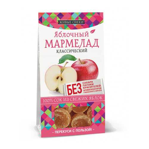 Мармелад яблочный Живые снеки классический 4*90 г в Дикси