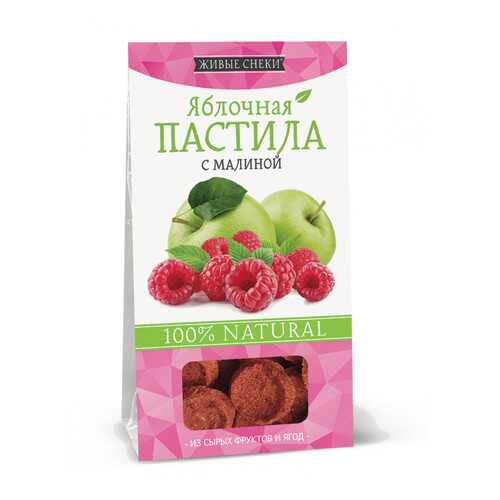 Яблочная пастила Живые снеки с малиной 4*35 г в Дикси