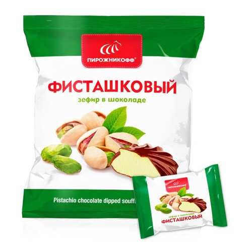 Зефир Пирожникофф в шоколаде фисташковый в Дикси
