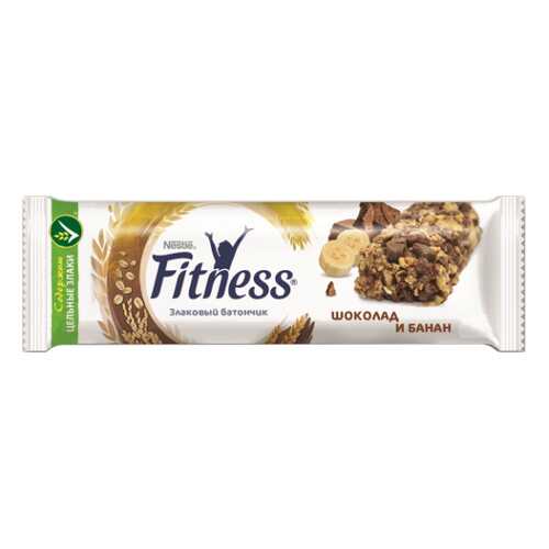 Батончик Nestle Фитнес злаковый с кусочками шоколада, банана 23.5 г в Дикси