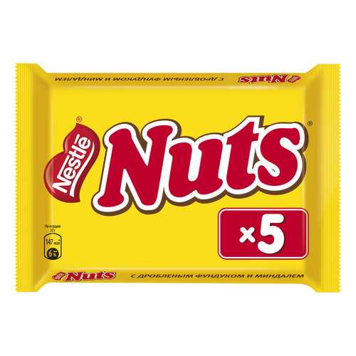 Батончик Nestle nuts с дробленым фундуком и миндалем 30 г 5 штук в Дикси