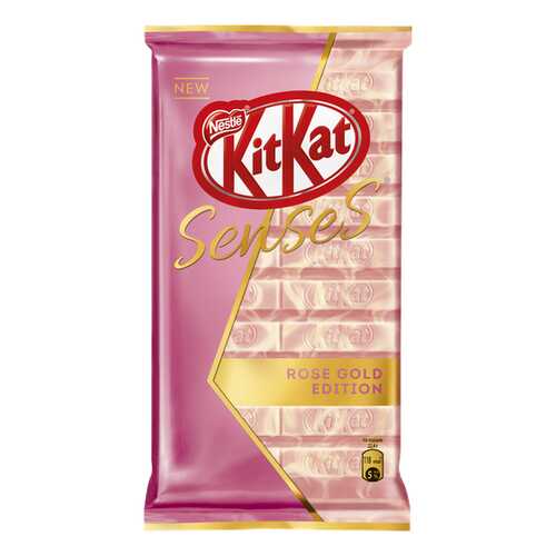 Белый шоколад Kit Kat senses rose gold edition клубника и молочный шоколад с вафлей 112 г в Дикси