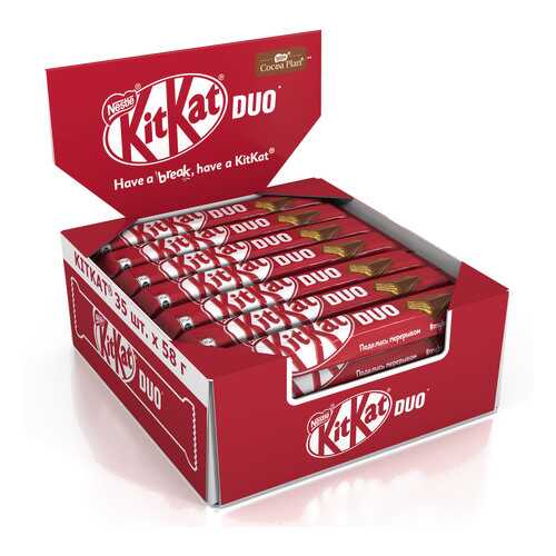 Молочный шоколад Kit Kat с хрустящей вафлей 35 штук по 58 г в Дикси