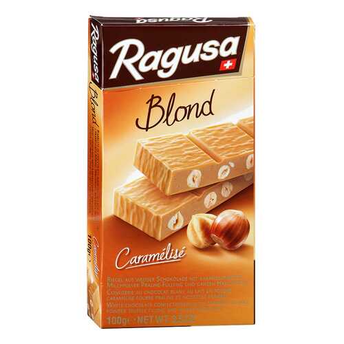 Шоколад белый Ragusa Blond с трюфельной начинкой и целыми лесными орехами 100 г в Дикси