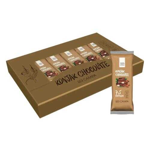 Шоколад без сахара KONJAK CHOCOLATE Миндальный, кор. 10 шт. в Дикси