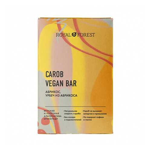 Шоколад Carob Vegan Bar Абрикос, урбеч абрикосовый Royal Forest 50 г в Дикси