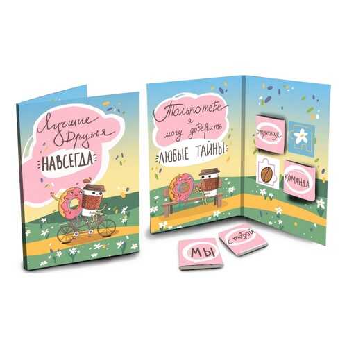 Шоколад Chokocat Лучшие друзья, молочный, открытка, 20 гр в Дикси