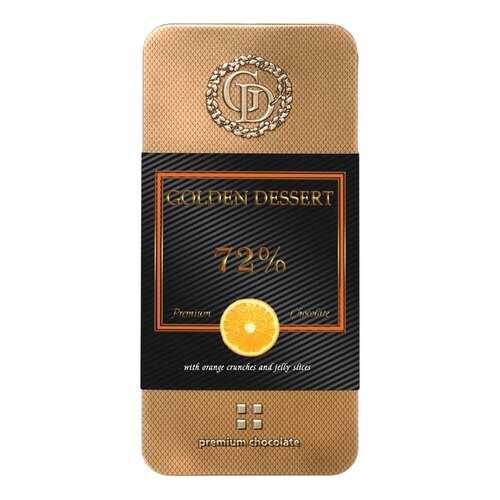 Шоколад Golden Dessert 72% горький с кранчами апельсина и желейными кусочками 100 г в Дикси