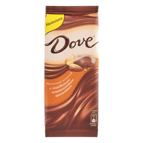 Шоколад молочный Dove с миндально-апельсиновым грильяжем 90 г в Дикси
