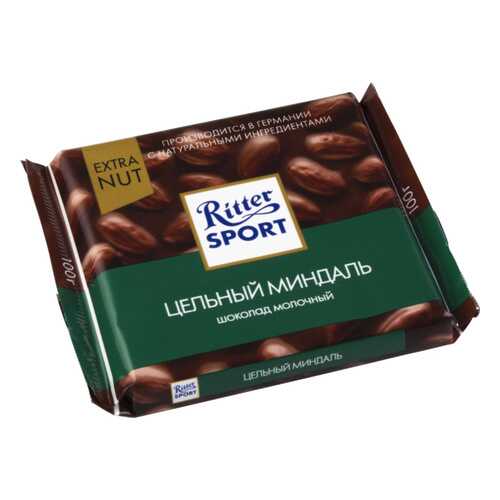 Шоколад молочный Ritter Sport extra nut цельный миндаль 100 г в Дикси