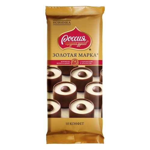 Шоколад Россия-Щедрая Душа! золотая марка с карамелью и арахисом 92 г в Дикси