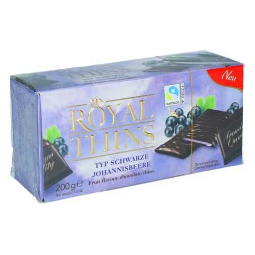 Шоколадные плитки Halloren Royal Thins темный cо вкусом черной смородины 200г. в Дикси
