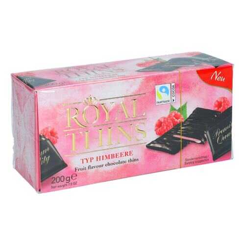 Шоколадные плитки Halloren Royal Thins темный cо вкусом малины 200г. в Дикси