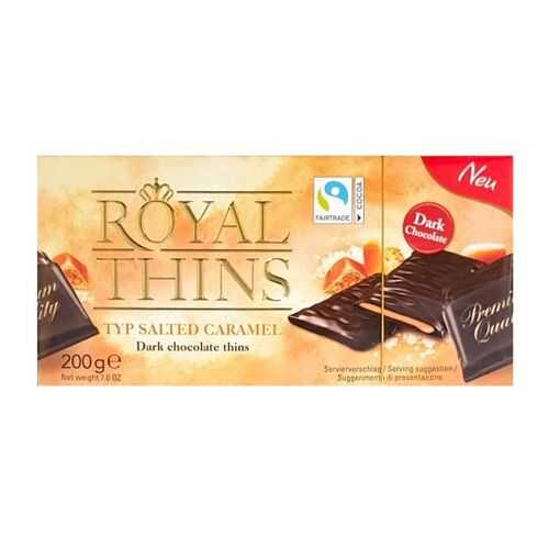 Шоколадные плитки Halloren Royal Thins темный карамель и морская соль 200г в Дикси