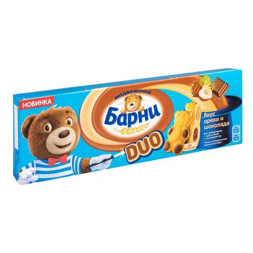 Пирожное бисквитное Барни duo вкус ореха и шоколада 150 г в Дикси