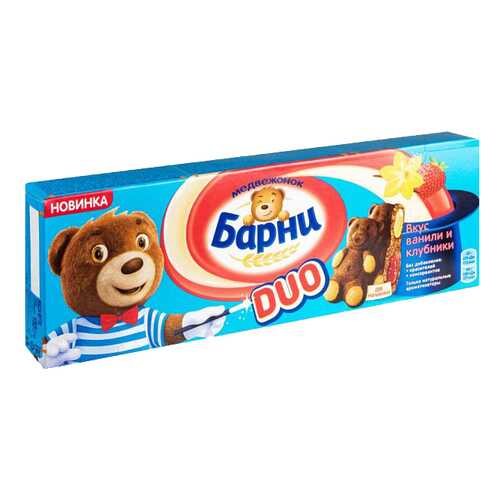 Пирожное бисквитное Барни duo вкус ванили и клубники 150 г в Дикси