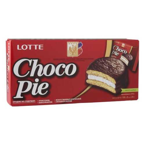 Пирожное choco pie Lotte в шоколаде 168 г в Дикси